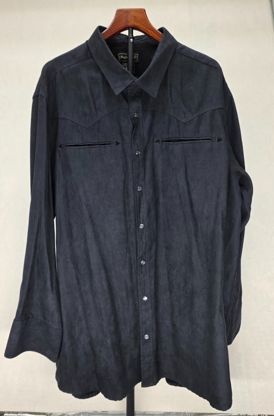 Vintage High Noon Mens Y2K Western Shirt Black Pearl Snap Cowboy Rodeo. NWOT XL